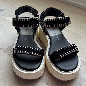 Dolce Vita Black and Cream Sandals